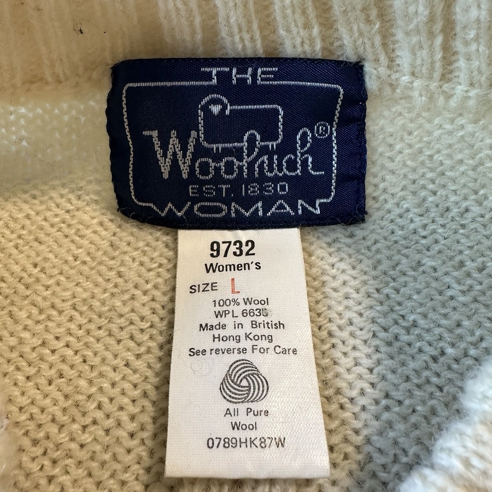 The Woolrich Womans White Size Large Sweater 100% Wool - Picture 3 of 9